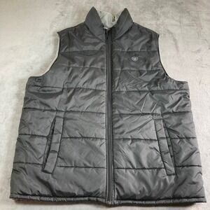 Ariat Mens XL Puffer Vest Gray Reversible Full Zip Insulated Quilted outerwear
